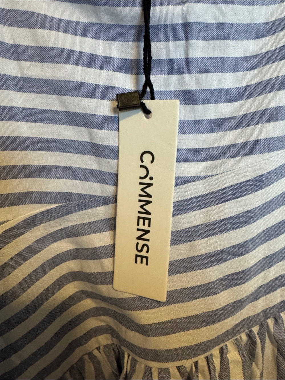 Commense Blue and White Striped Asymmetrical Dress - Picture 2 of 7